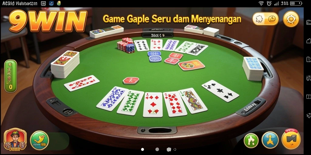 Tampilan gameplay seru dari 9WIN dalam bermain Gaple.