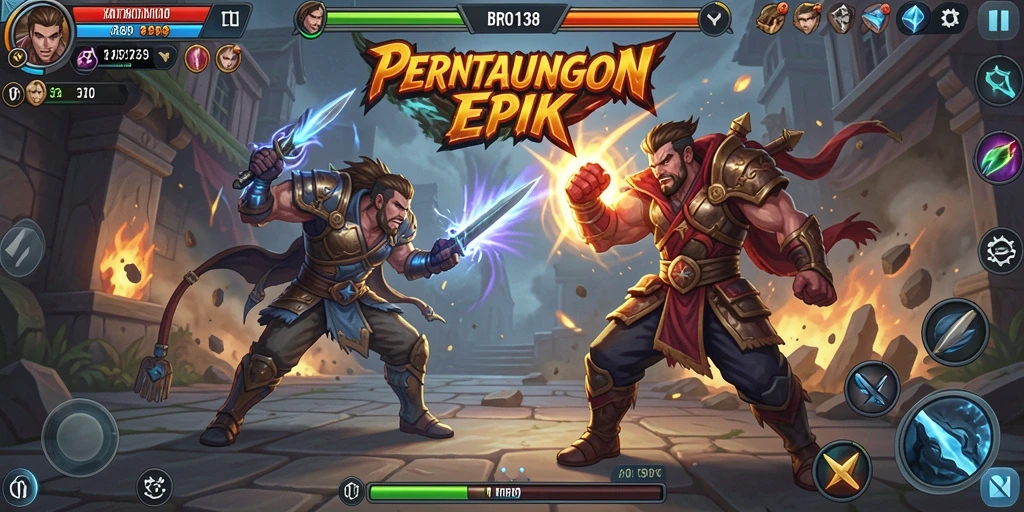 Tampilan dinamis dari gameplay Fighting dalam BRO138.