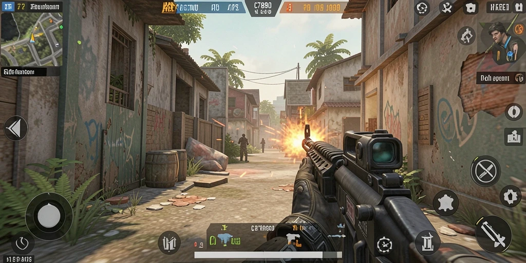 Screenshot C7890 menampilkan momen intens dari gameplay FPS yang mendebarkan.