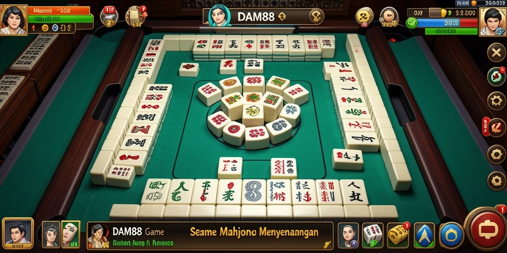 Screenshot menunjukkan gameplay seru Mahjong di DAM88.