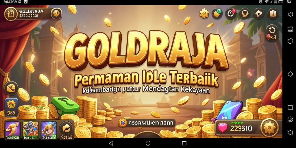 Tampilan gameplay <strong>GOLDRAJA</strong> yang menunjukkan momen mengumpulkan kekayaan secara otomatis.