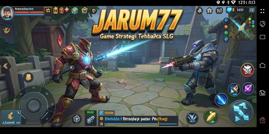 Screenshot gameplay JARUM77 menampilkan aksi strategi yang intens.