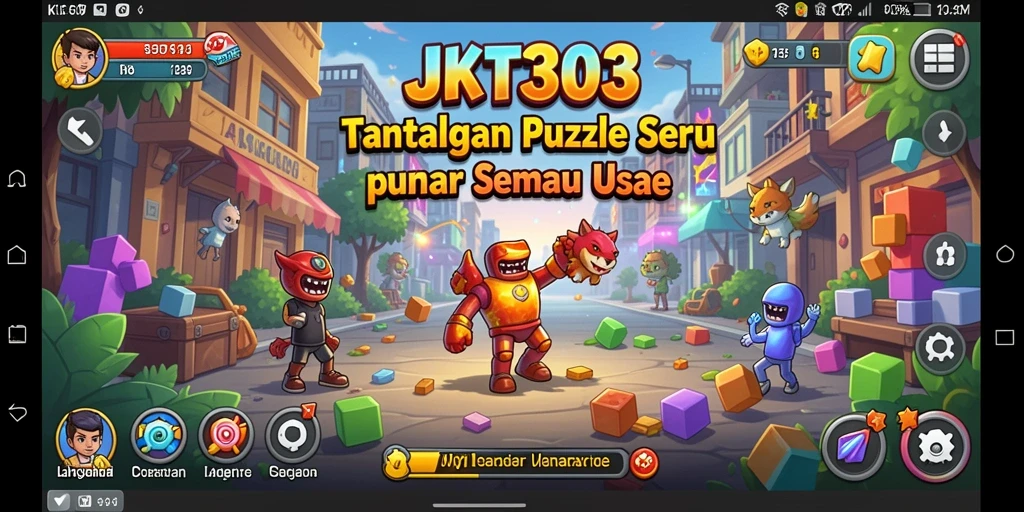 Gameplay JKT303 dengan tampilan puzzle yang menantang.