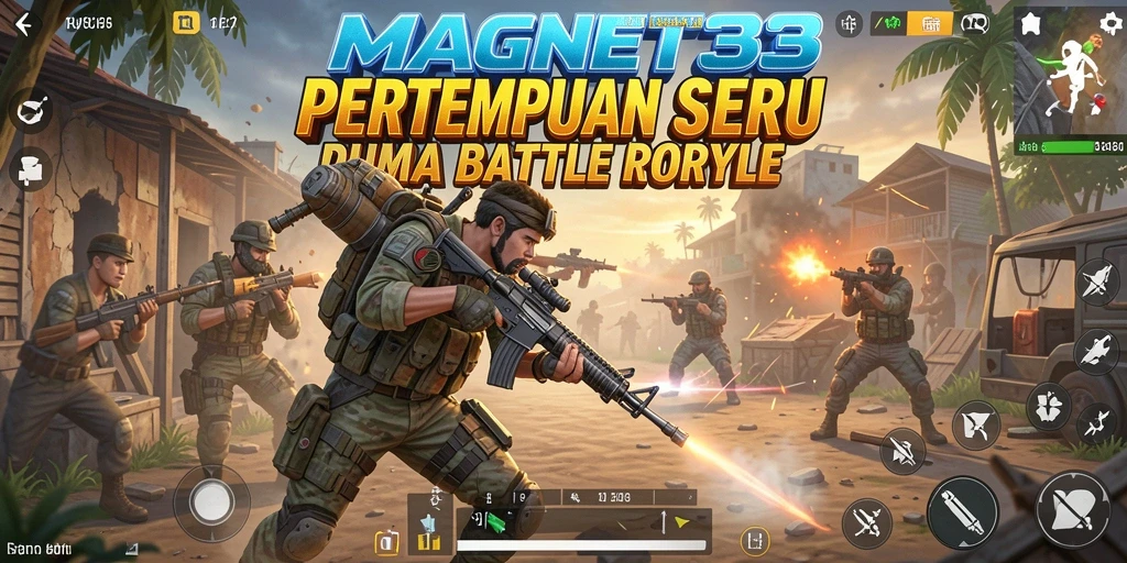 Tampilan grafik mendebarkan saat pertempuran intens Battle Royale