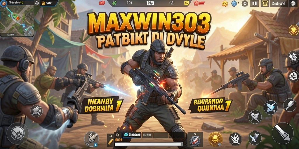 Screenshot gameplay MAXWIN303 menampilkan pertarungan seru di medan perang Battle Royale.