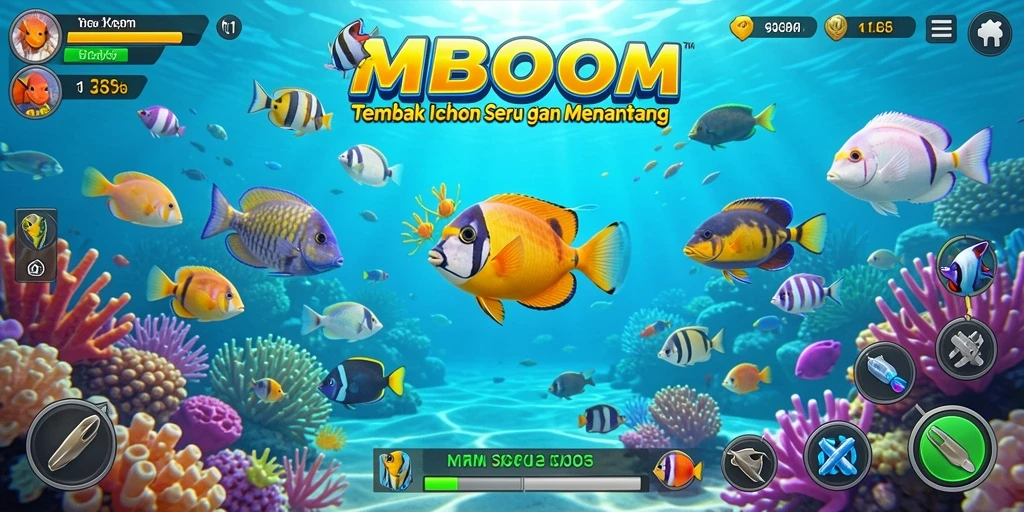 Tampilan gameplay Tembak Ikan yang seru dan penuh warna.
