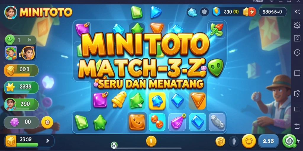 Tampilan gameplay seru dalam permainan Match-3 MINITOTO.