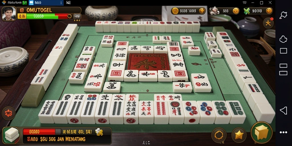 Tampilan gameplay OMUTOGEL yang menawan dan penuh aksi Mahjong.
