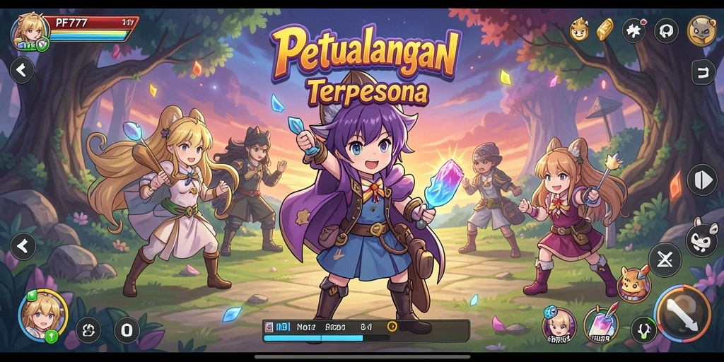 Tampilan gameplay PF777 dengan karakter Anime yang menarik.