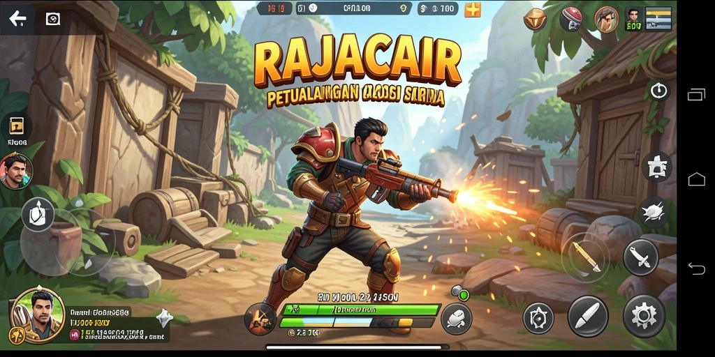 Tampilan gameplay seru dalam RAJACAIR dengan aksi yang intens.