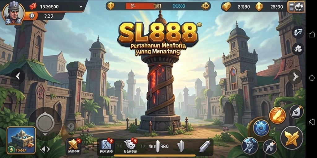 Tampilan gameplay SL888 yang menarik dan menegangkan saat mempertahankan menara.