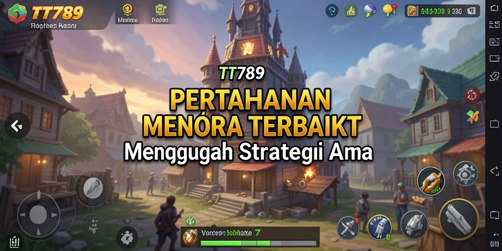 Tampilan gameplay menakjubkan dari TT789 yang menampilkan pertahanan menara yang strategis.